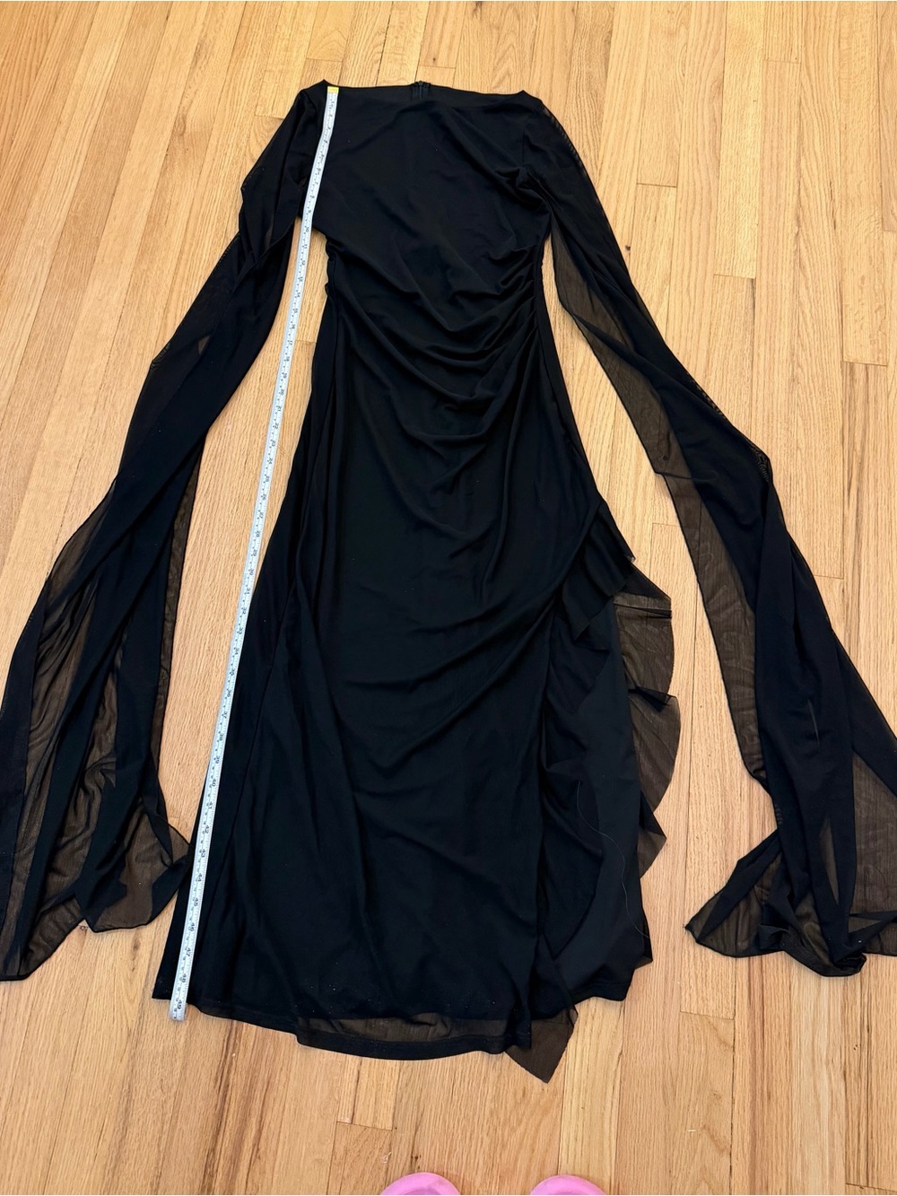 Black Cape Tulle Sleeveless Dress - Picture 5 of 5